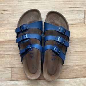 Birkenstock Navy Florida Sandals Slides Shoes Sz 41/10